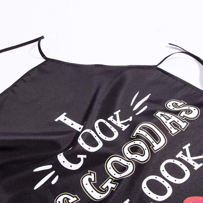 Granbey I Cook As Good As I Look Aprons Waterproof Funny Quote with Red Lip Print Cooking Apron for Women Durable Kitchen Chef Apron for Baking, Gardening, Grilling, BBQ - Image 3